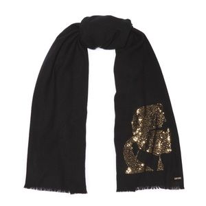 Karl Lagerfeld Black Sequin Scarf